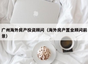 广州海外房产投资顾问（海外房产置业顾问前景）