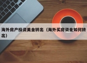 海外房产投资美金转出（海外买房资金如何转出）